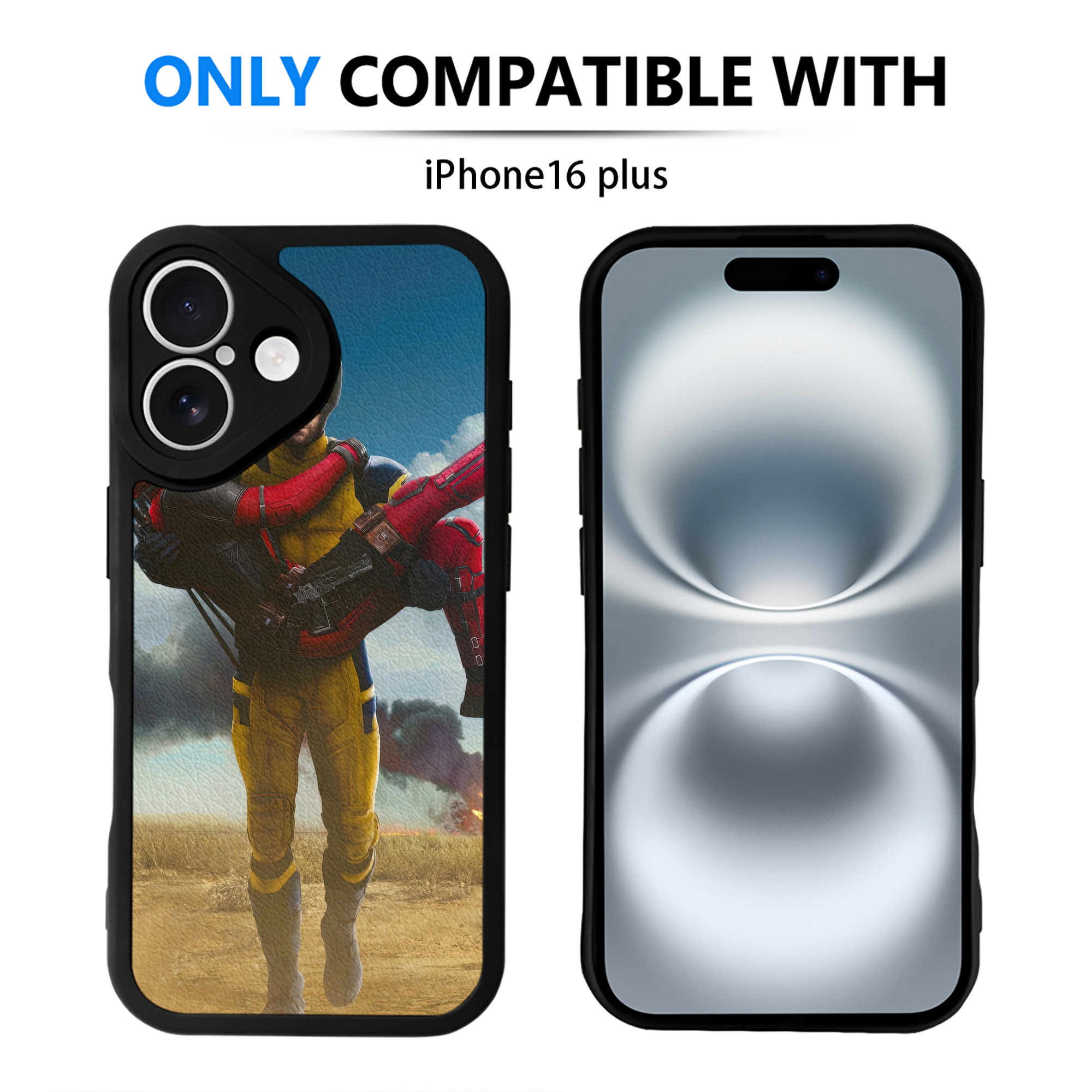 （画像用） Deadpool デッドプール 【iPhone 16シリーズ対応】シリコンスマホケース（レザー調） 材質：シリコン